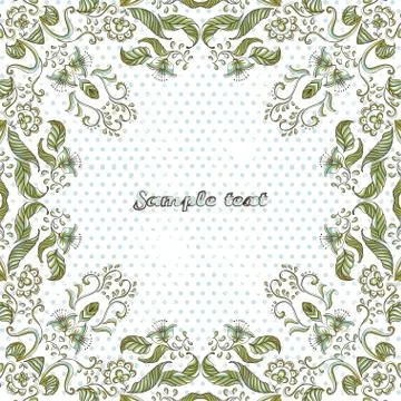 Vector card with floral ornament. Vector illustration. Stock Illustration