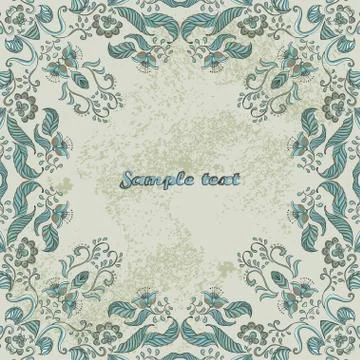 Vector card with floral ornament. Vector illustration. Stock Illustration