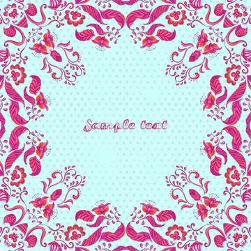 Vector card with floral ornament. Vector illustration. Stock Illustration