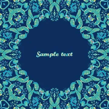 Vector card with floral ornament. Vector illustration. Stock Illustration