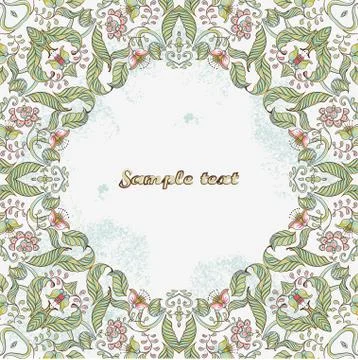 Vector card with floral ornament. Vector illustration. Stock Illustration