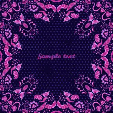 Vector card with floral ornament. Vector illustration. Illustrazione stock