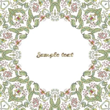Vector card with floral ornament. Vector illustration. Stock Illustration
