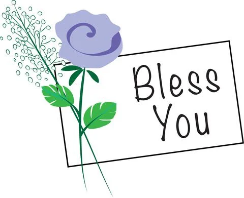 Vector card with flowers: bless you Illustrazione stock