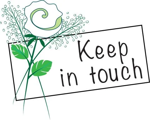 Vector card with flowers: keep in touch Stock Illustration