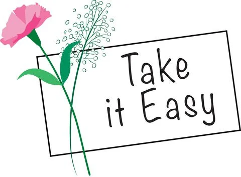 Vector card with flowers: take it easy Stock Illustration
