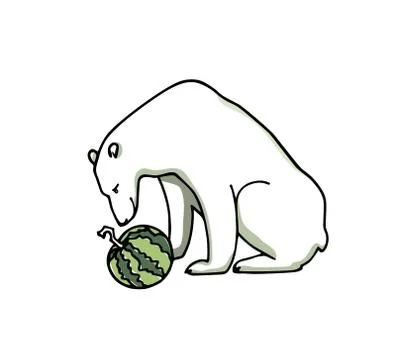 Vector card with hand drawn polar bear Stock Illustration