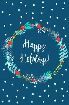 Vector card  Happy Holidays Stock Illustration