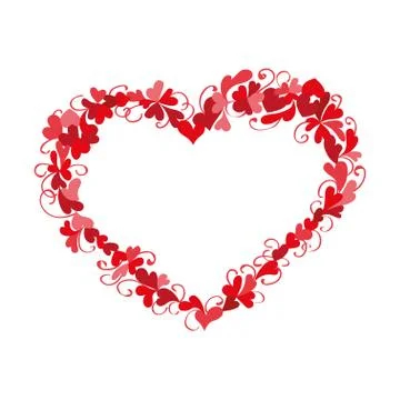 Vector card. Hearts and frame Illustrazione stock
