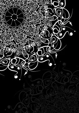 Vector card pattern on a black background. Doodle creative design. Original d Stock Illustration