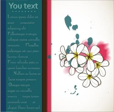 Vector card with plumeria Stock Illustration