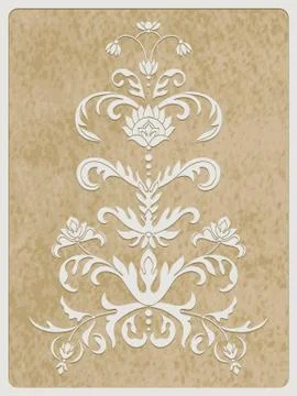 Vector card with retro flower Stock Illustration