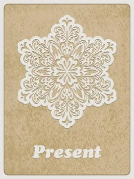 Vector card with retro flower Stock Illustration