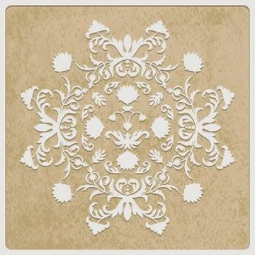 Vector card with retro flower Stock Illustration