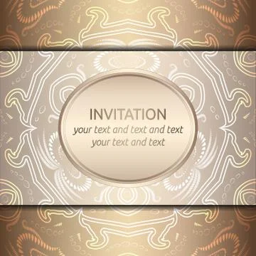 Vector card with rich golden pattern 스톡 일러스트