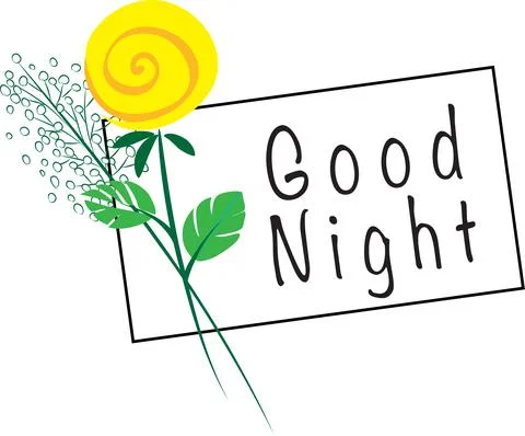 Vector card with rose flowers: good night Illustrazione stock