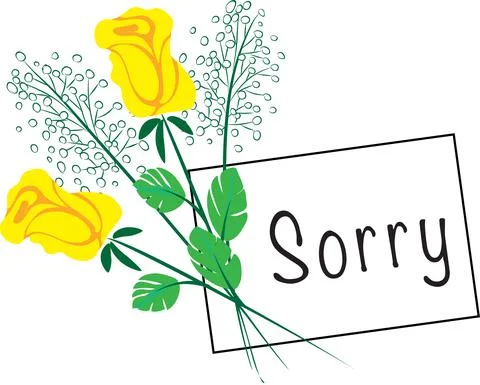 Vector card with rose flowers: sorry Stock Illustration