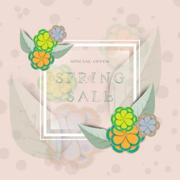 Vector card spring sale Stock Illustration