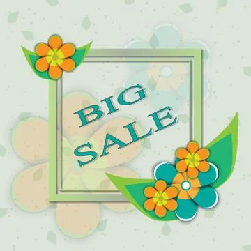 Vector card spring sale Stock Illustration