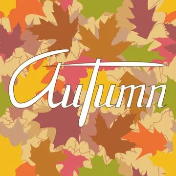 Vector card template with autumn leaves. Stock Illustration