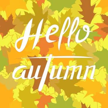 Vector card template with autumn leaves. Stock Illustration