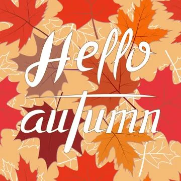 Vector card template with autumn leaves. Stock Illustration