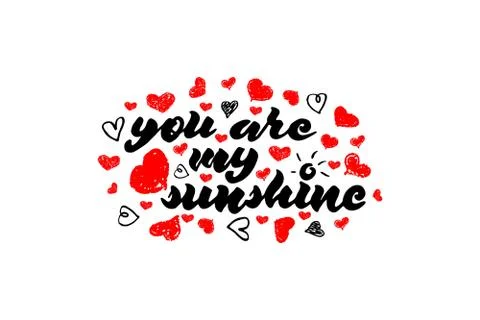 Vector card with text You are my sunshine Stock Illustration