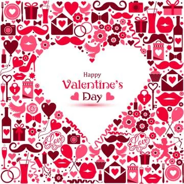 Vector card of Valentine Day. Stock Illustration