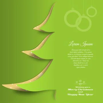 Vector cardboard art for Merry Christmas and Happy New Year with cutout silho Stock Illustration