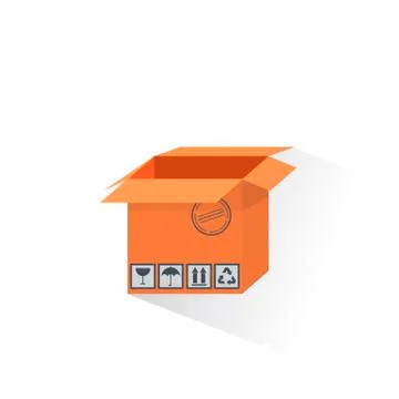 Vector cardboard box, box with gifts, container for things Stock Illustration