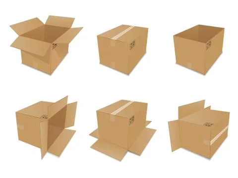 Vector cardboard boxes. Stock Illustration