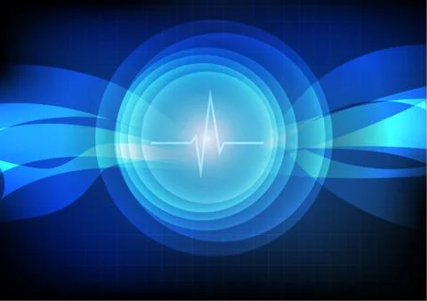 Vector : Cardiogram with heartbeat on grid background Illustrazione stock