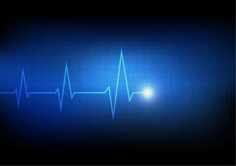 Vector : Cardiogram with heartbeat on grid background Illustrazione stock