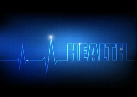 Vector : Cardiogram with heartbeat on grid background Stock Illustration
