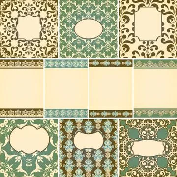Vector cards in retro style Stock Illustration