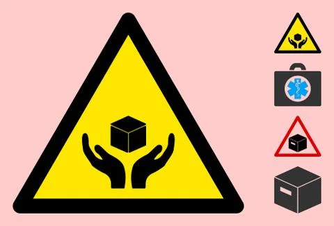 Vector Care Handle Warning Triangle Sign Icon Stock Illustration