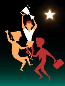 Vector career growth in gradient style . Editable illustration Stock Illustration