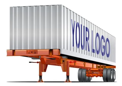 Vector Cargo semi trailer Stock Illustration