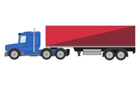 Vector cargo truck isolated on white background Stock Illustration