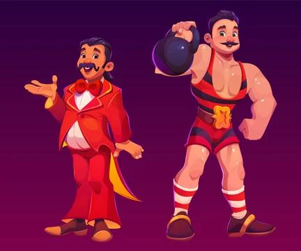 Vector carnival circus cartoon performer character Stock Illustration