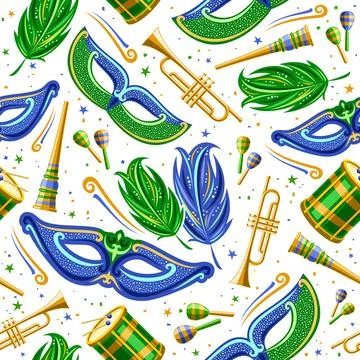 Vector Carnival Seamless Pattern Stock Illustration