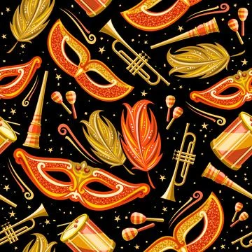 Vector Carnival Seamless Pattern Illustration