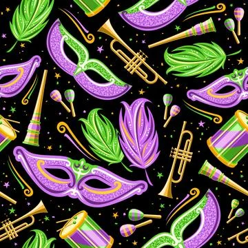 Vector Carnival Seamless Pattern Stock Illustration