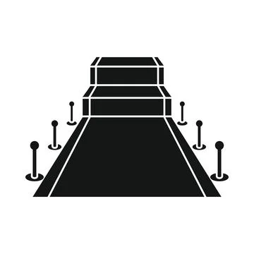 Vector carpet podium black simple icon isolated on white Illustrazione stock
