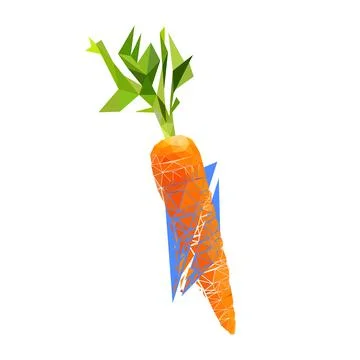 Vector carrot in low poly style Stock Illustration