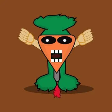 Vector of carrot riding a flying rocket 스톡 일러스트