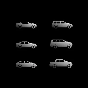 Vector cars on black background Stock-Illustration