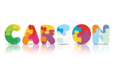 Vector carson written with alphabet puzzle Stock Illustration