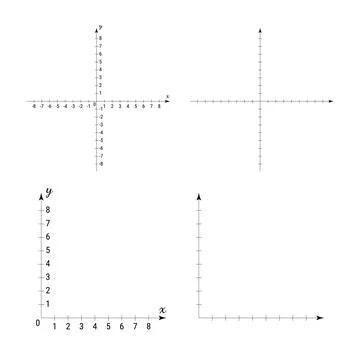 Vector Cartesian Coordinate System and XY Axis Templates 스톡 일러스트