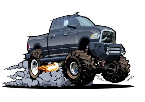 Vector Cartoon 4x4 pickup isolated Stock Illustration